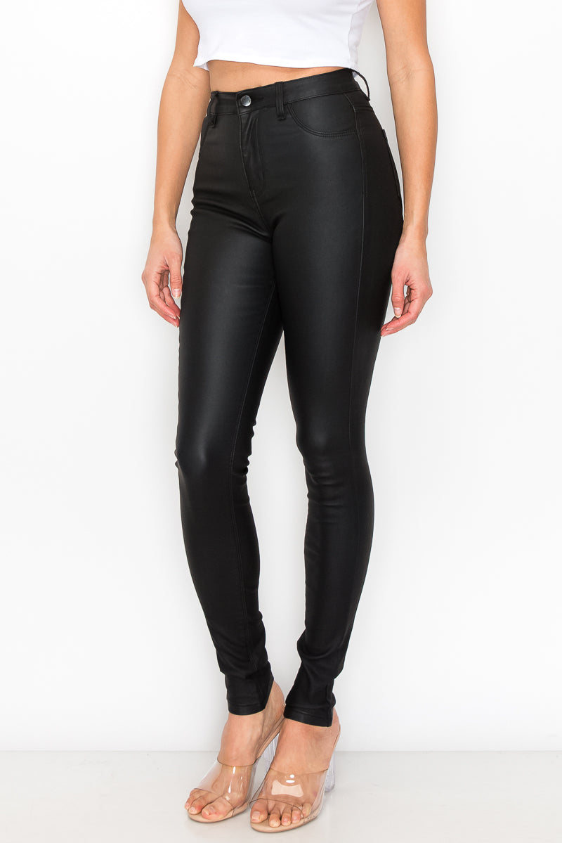 Reese - Classic PU Faux Leather High Rise Skinny