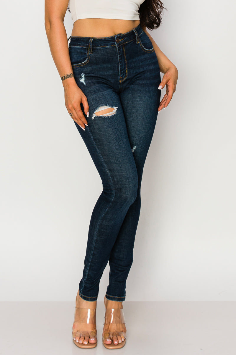 Remi - High Rise Destructed Stretch Skinny