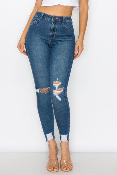 Josie - High Rise Destructed Stretch Skinny