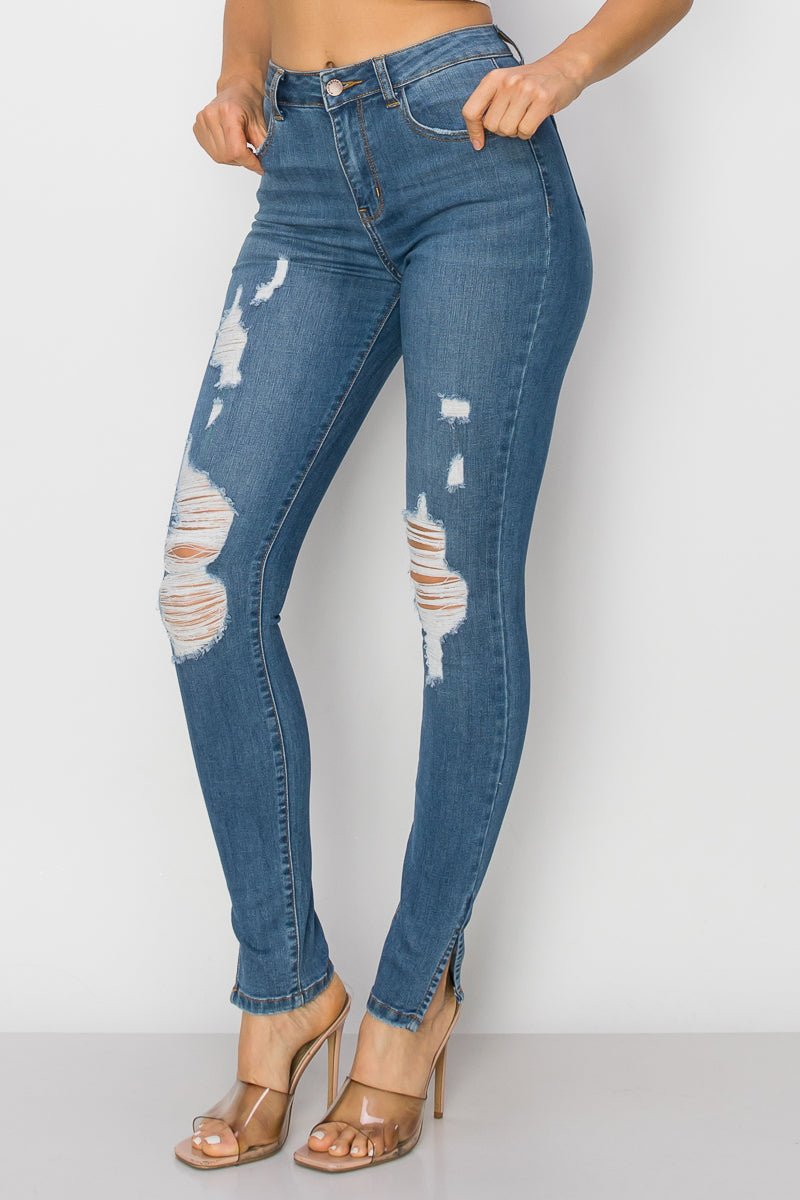 Bailey - High Rise Destructed Skinny Slit