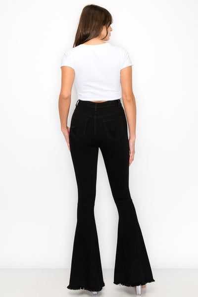 Blake - High Rise Knee Cut Bell Bottoms