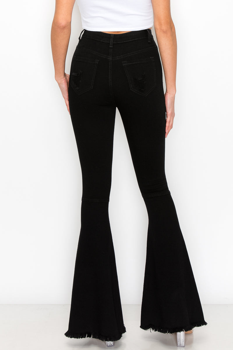 Blake - High Rise Knee Cut Bell Bottoms