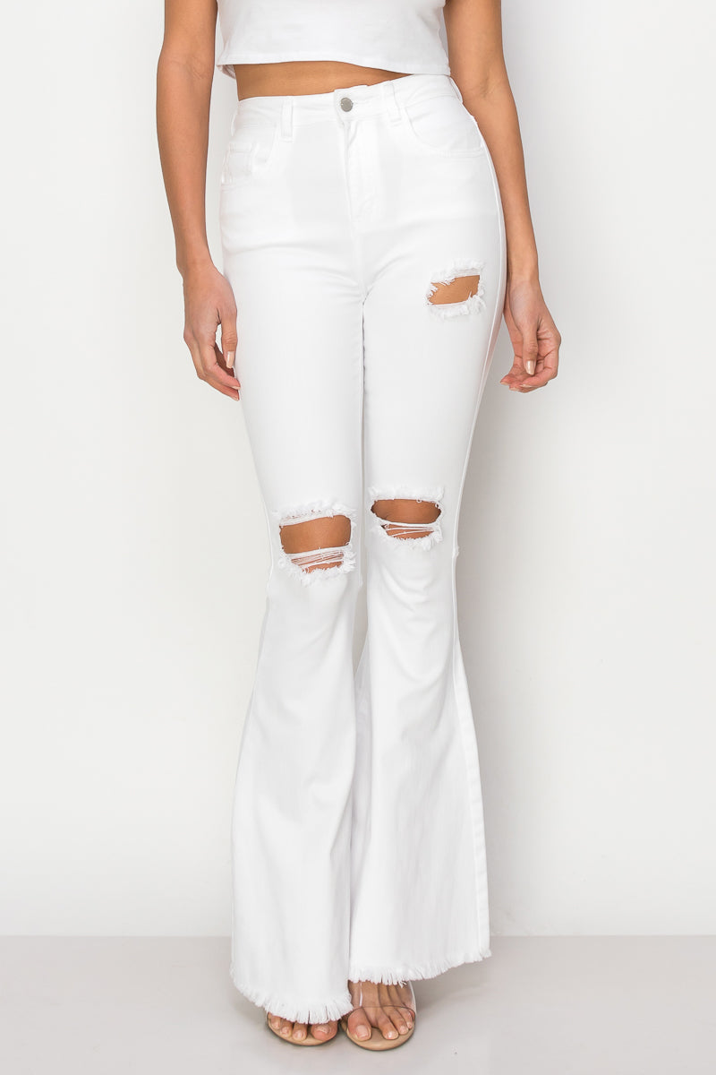 Blake - High Rise Knee Cut Bell Bottoms