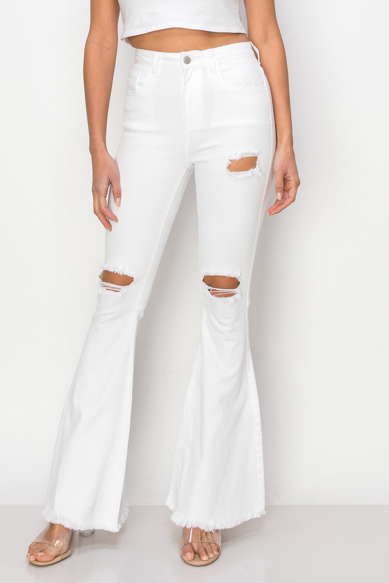 Blake - High Rise Knee Cut Bell Bottoms