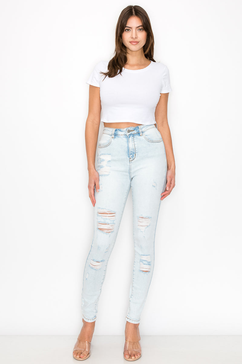 Margot - Super High Rise Destructed Skinny