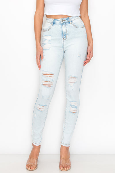 Margot - Super High Rise Destructed Skinny