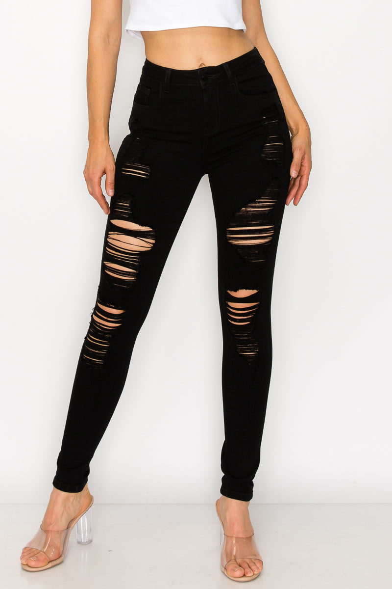 Maggie - Destructed High Rise Skinny