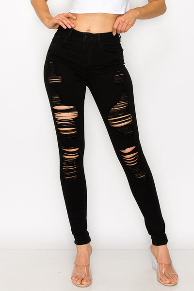 Maggie - Destructed High Rise Skinny