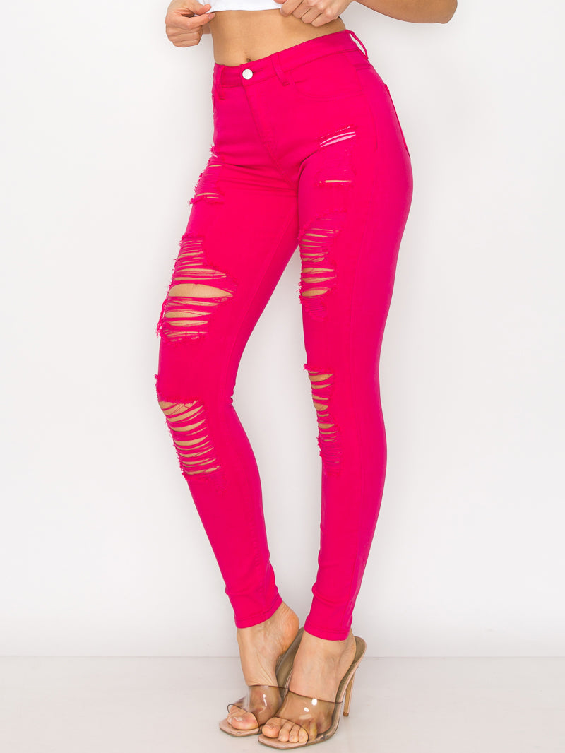 Maggie - Destructed High Rise Skinny